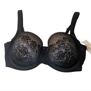 Soma Stunning Support Full Coverage Black Lace Underwire Bra Size 32DDD